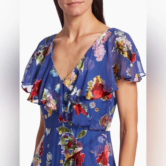 Alice + Olivia Electra Ruffled Floral Midi Dress - Picture 5 of 14